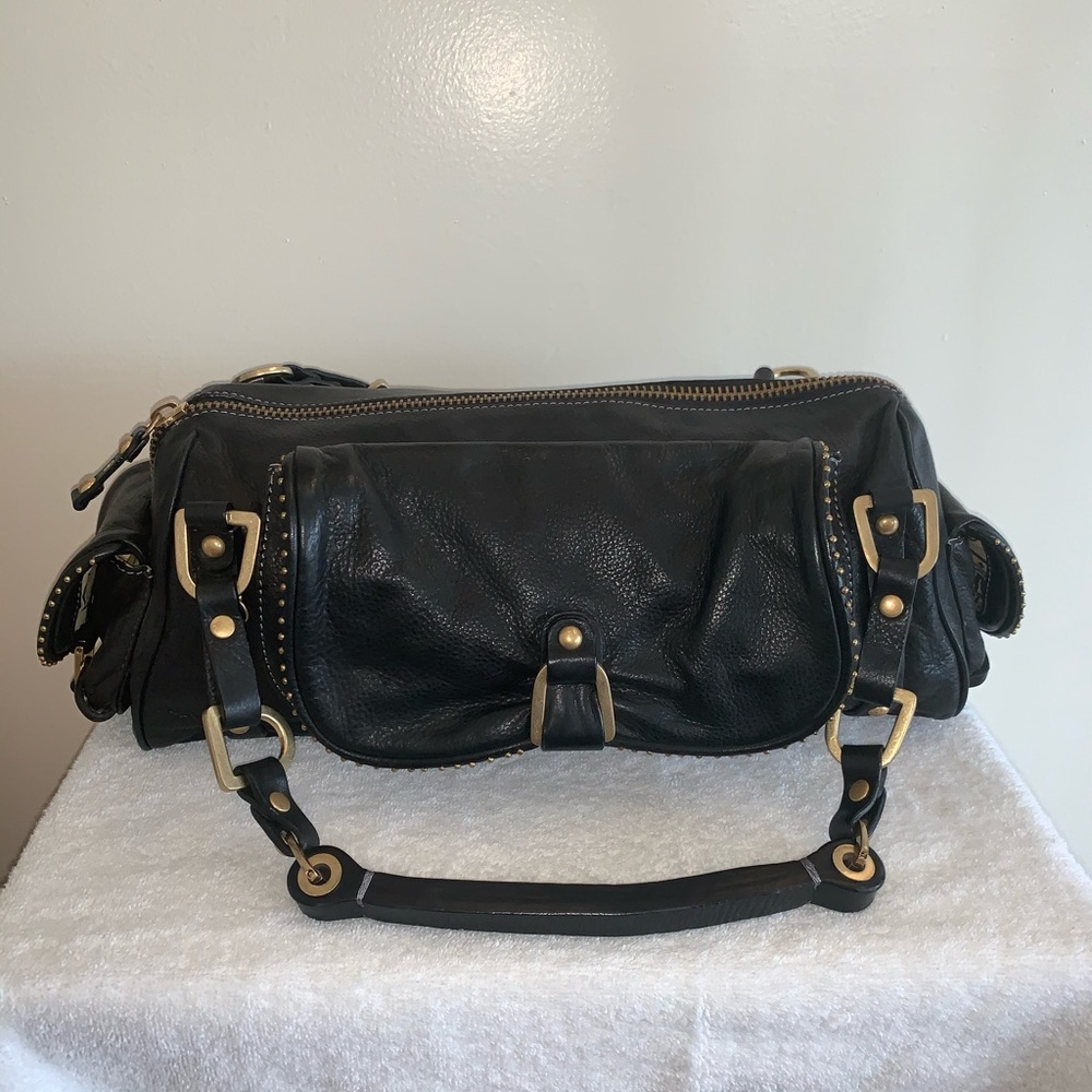 Juicy Couture Leather Black and Gold Purse